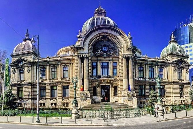 4h Bucharest Panoramic Private Tour by Car with Photo Stops - Museum palaces from the street: Post Palace exterior and the Romanian Athenaeum