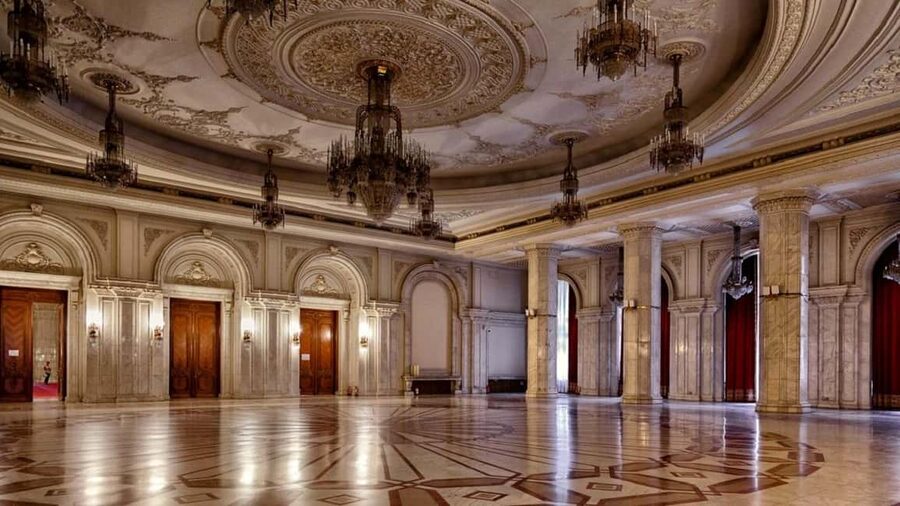 Bucharest : Ceaușescu Mansion , Parliament & Village Museum - Palace of Parliament: marble scale and security rules you should not ignore
