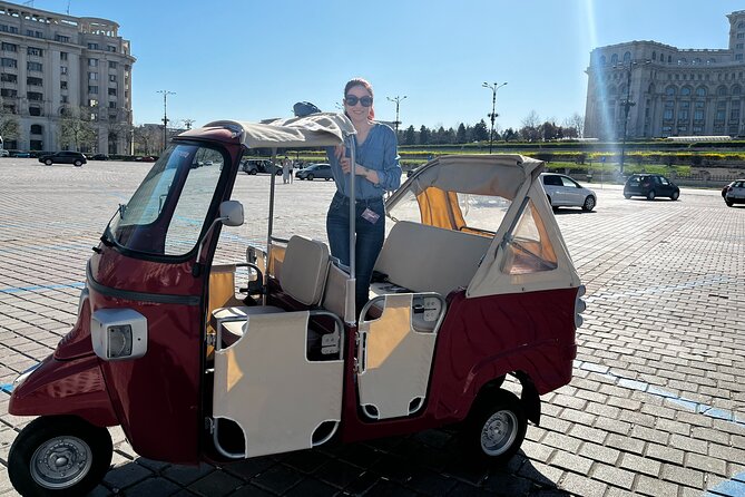 Bucharest Tuk Tuk city tour - The Romanian Athenaeum and Revolution Square in One Easy Arc
