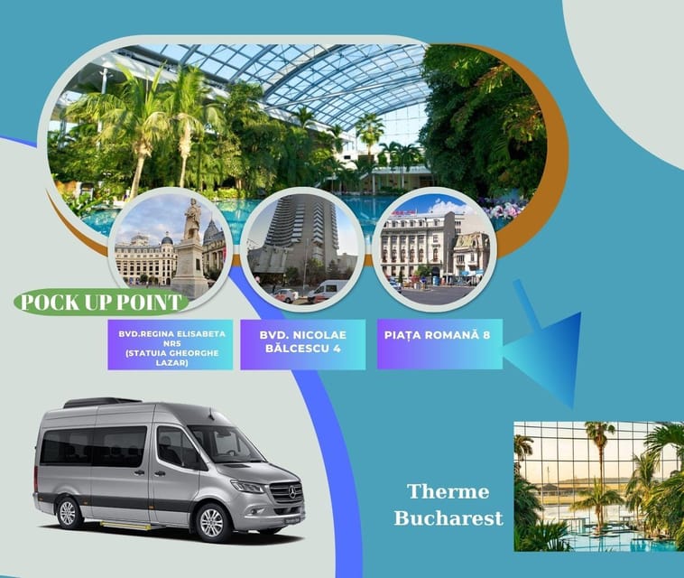 Bucuresti: Therme Bucharest Evening Entry Ticket & Transfer - Pickup in central Bucharest: two stops, one driver, minimal stress